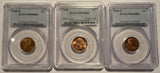 1946 P ,D ,S Lincoln Cents. MS66RD PCGS, (12656)