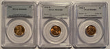 1942 P,D,S Lincoln Cents. MS66RD PCGS, (12658)