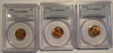 1950 P ,D ,S Lincoln Cents. MS66RD PCGS, (12674)
