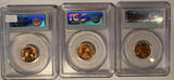 1955 P ,D ,S Lincoln Cents. MS66RD PCGS, (12682)