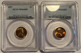 1957 P ,D, Lincoln Cents. MS66RD PCGS, (12686)