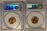 1957 P ,D, Lincoln Cents. MS66RD PCGS, (12686)