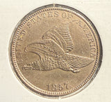 1857 Flying Eagle Cent, CH AU (12741)