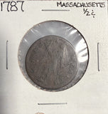 1787 Massachusetts 1/2 Cent, Circulated (12941).