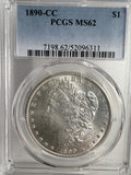 1890-CC Morgan Silver Dollar, MS62 PCGS. (13052)