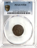1877 Indian Head Cent, VF20 PCGS. (13060) Great Eye Appeal.