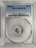 1938-S Mercury Head Dime, MS65FB, PCGS (13076). Great Eye Appeal
