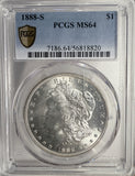 1888-S Morgan Silver Dollar, MS64 PCGS. (13079)