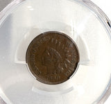 1869/9 Indian Head Cent, AU50 PCGS Gold Shield, (13098)