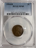 1914-D Lincoln Wheat Cent, XF45 PCGS (13110)