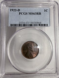 1922-D Lincoln Wheat Cent, MS63RB PCGS  (13114)