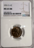 1931-S Lincoln Wheat Cent, MS65RB NGC  (13120)