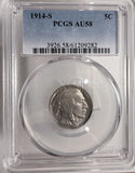 1914-S  Buffalo Nickel, AU58 PCGS, (13126)
