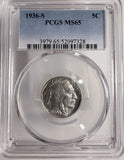 1936-S  Buffalo Nickel, MS65 PCGS, (13134)