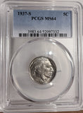 1937-S Buffalo Nickel, MS64 PCGS, (13140)