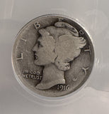 1916-D Mercury Head Dime, G-4 ANACS, (13142)