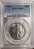 1937-S Walking Liberty Half Dollar, MS64 PCGS (13150)