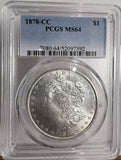 1878-CC Morgan Silver Dollar, MS64 PCGS (13156)