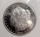 1881-CC Morgan Silver Dollar, MS62DPL NGC. (13166)