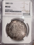 1885-S Morgan Silver Dollar, MS62 NGC. (13170)