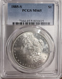 1885-S Morgan Silver Dollar, MS65 PCGS. (13172)