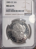 1885-CC Morgan Silver Dollar, MS62PL NGC. (13174)