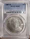 1887-O Morgan Silver Dollar, MS62 PCGS. (13180)