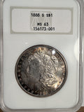 1888-S Morgan Silver Dollar, MS63 NGC. (13186)