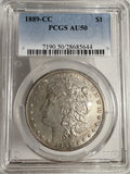 1889-CC Morgan Silver Dollar, AU50 PCGS. (13194)
