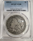 1895-S Morgan Silver Dollar, VG08 PCGS. (13208)
