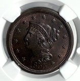 1855 Large Cent, Upright 5's MS65BN NGC, (13228)