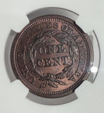 1855 Large Cent, Upright 5's MS65BN NGC, (13228)