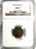1857 Flying Eagle Cent, AU53 NGC, (13230)