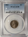 1863 CN Indian Head Cent, AU58 PCGS, (13238)