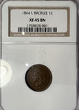 1864 'L' Indian Head Cent, XF45 NGC, (13240)
