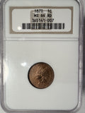 1870 Indian Head Cent, MS64RD, NGC, (13242)