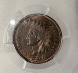 1874 Indian Head Cent, MS64RB, PCGS, (13244)