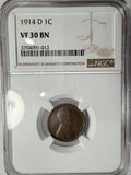 1914-D Lincoln Wheat Cent, VF30 NGC, (13256)