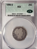 1896-S Barber Quarter AG3 CACG (13284) Key Date