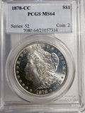 1878-CC Morgan Silver Dollar, MS64 PCGS (13300)