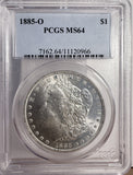 1885-O Morgan Silver Dollar, MS64 PCGS (13322)