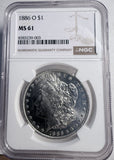 1886-O Morgan Silver Dollar, MS61 NGC (13324)