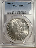 1889-S Morgan Silver Dollar, MS62 PCGS (13332)