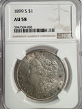 1899-S Morgan Silver Dollar, AU58 NGC (13342)