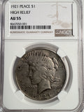 1921 Peace Silver Dollar, AU55 NGC (13348)