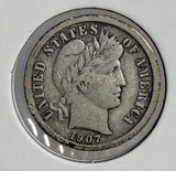 1907-O Barber Dime, VF+, (13436)