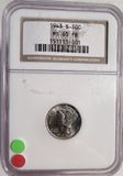 1943-S Mercury Head Dime, MS65FB NGC (13528)