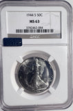 1944-S Walking Liberty Half Dollar, MS63 NGC (13554)