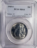1945-S Walking Liberty Half Dollar, MS64 PCGS (13556)