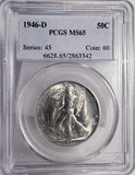 1946-D Walking Liberty Half Dollar, MS65 PCGS (13560)